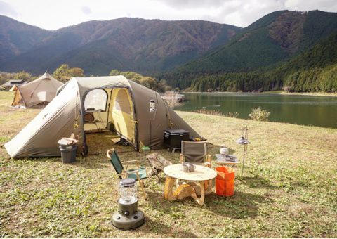 キャンプ　アウトドア　田貫湖　湖畔キャンプ　